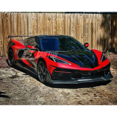 ZR1 ZTK Style Carbon Fiber Front Lip For Chevrolet Corvette C8 Stingray Z51 2020-2026