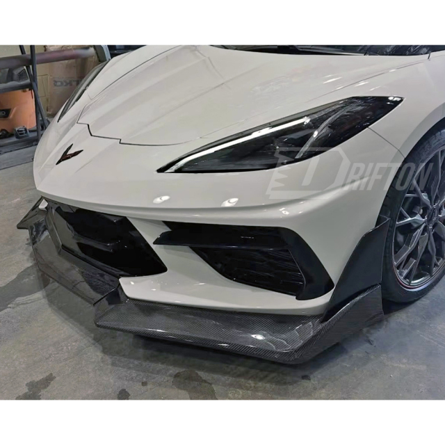 ZR1 ZTK Style Carbon Fiber Front Lip For Chevrolet Corvette C8 Stingray Z51 2020-2026