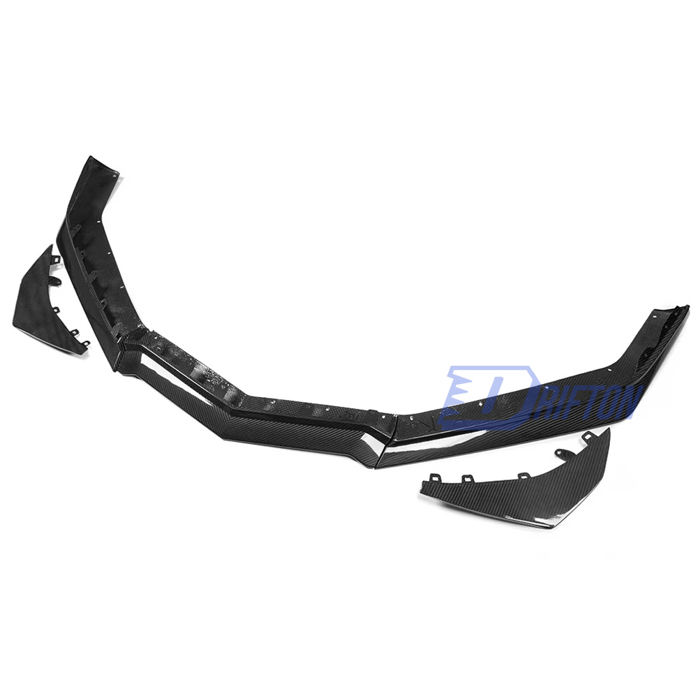 Z07 Style Dry Carbon Fiber Front Lip with Canards For Chevrolet Corvette C8 Z06 Z07 & E-Ray 2020-2026