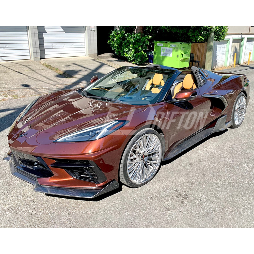 ADRO Style Carbon Fiber Side Skirt For Chevrolet Corvette C8 Stingray Z51 2020-2026