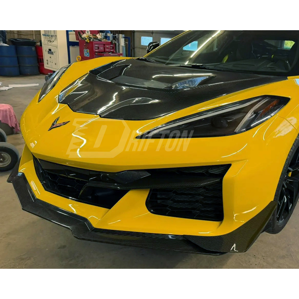 Z07 Style Dry Carbon Fiber Front Lip with Canards For Chevrolet Corvette C8 Z06 Z07 & E-Ray 2020-2026