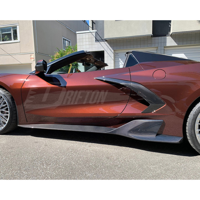 ADRO Style Carbon Fiber Side Skirt For Chevrolet Corvette C8 Stingray Z51 2020-2026