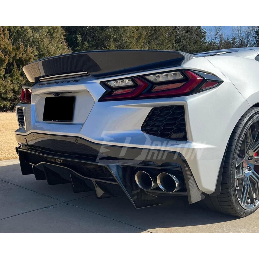 APR Style Carbon Fiber Rear Diffuser For Chevrolet Corvette C8 Stingray Z51 2020-2026