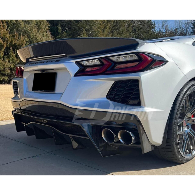 APR Style Carbon Fiber Rear Diffuser For Chevrolet Corvette C8 Stingray Z51 2020-2026