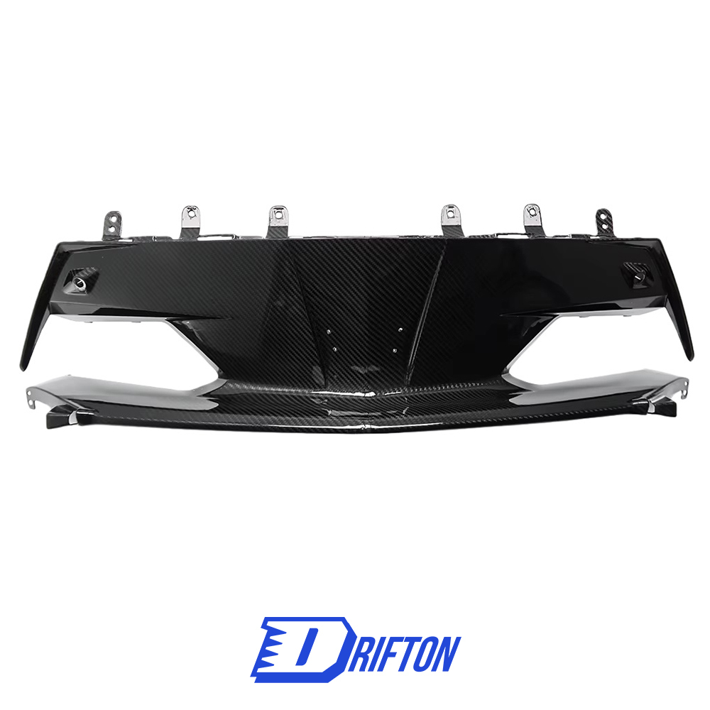 Dry Carbon Fiber Front Bumper Center Trim For Chevrolet Corvette C8 Stingray Z51 2020-2026