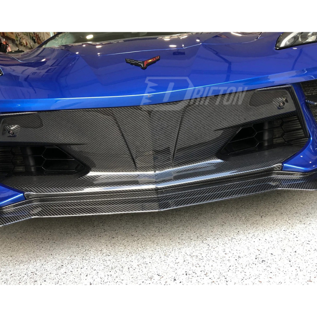 Dry Carbon Fiber Front Bumper Center Trim For Chevrolet Corvette C8 Stingray Z51 2020-2026