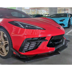 Z07 Style Dry Carbon Fiber Front Lip with Canards For Chevrolet Corvette C8 Z06 Z07 & E-Ray 2020-2026