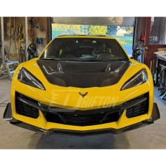 Z07 Style Dry Carbon Fiber Front Lip with Canards For Chevrolet Corvette C8 Z06 Z07 & E-Ray 2020-2026