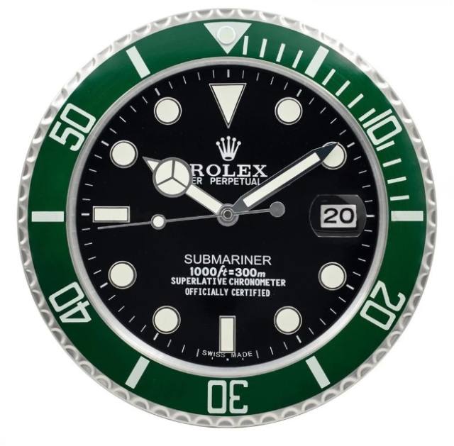 Rolex Submariner Wall Clock Green & Black St'y'le