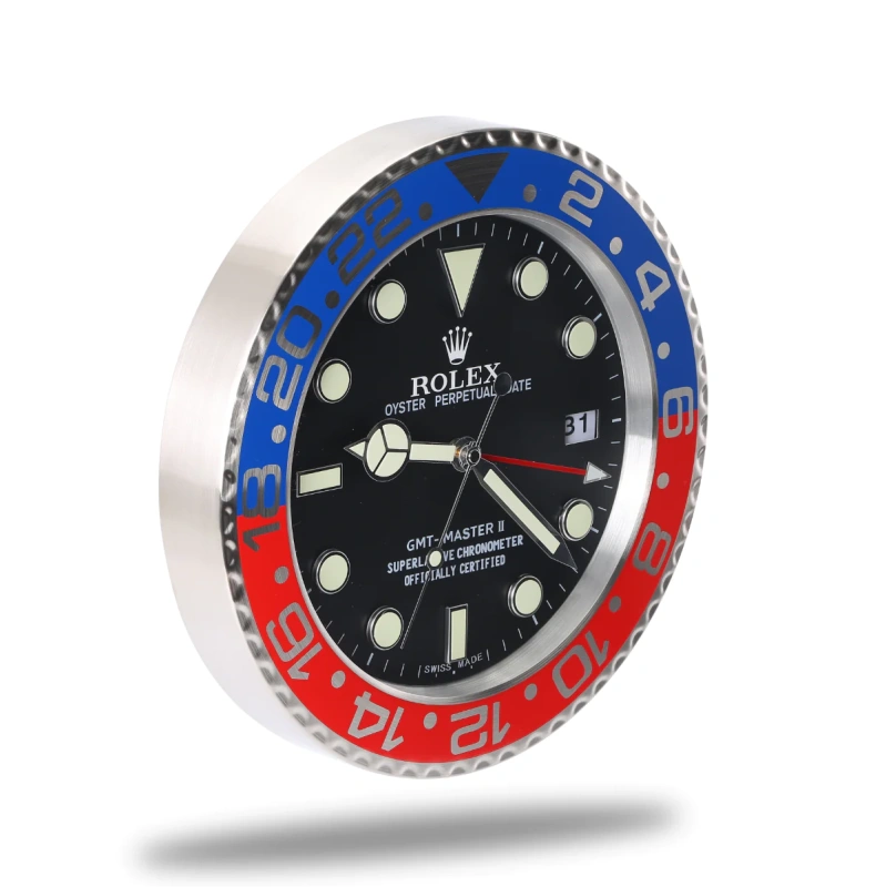 Rolex GMTMaster II Wall Clock Pepsi Red & Blue