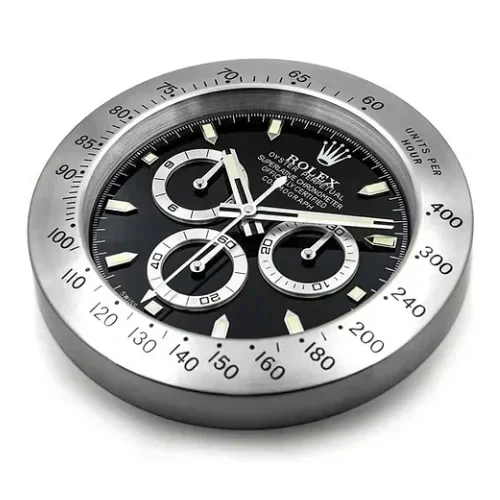 Rolex Daytona Cosmograph Wall Clock | Silver & Black side