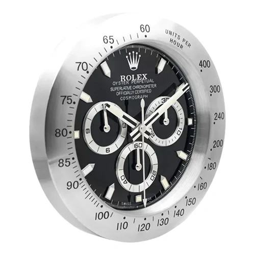 Rolex Daytona Cosmograph Wall Clock | Silver & Black side