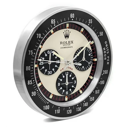 Rolex Daytona Paul Newman Wall Clock | Black Logo Side