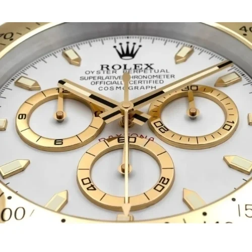 Rolex Daytona Cosmograph Wall Clock | Gold & White Style Details