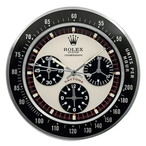 Rolex Daytona Paul Newman Wall Clock | Black Logo front