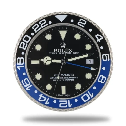 Rolex GMT-Master II Wall Clock | Batman Black & Blue front