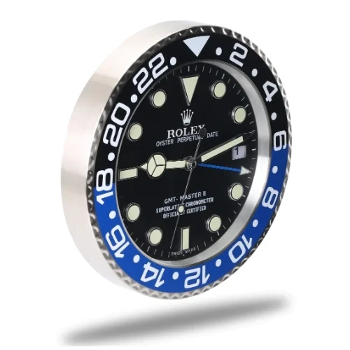Rolex GMT-Master II Wall Clock | Batman Black & Blue side