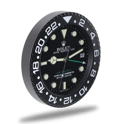 Rolex GMT Master II Wall Clock  All Black style Side