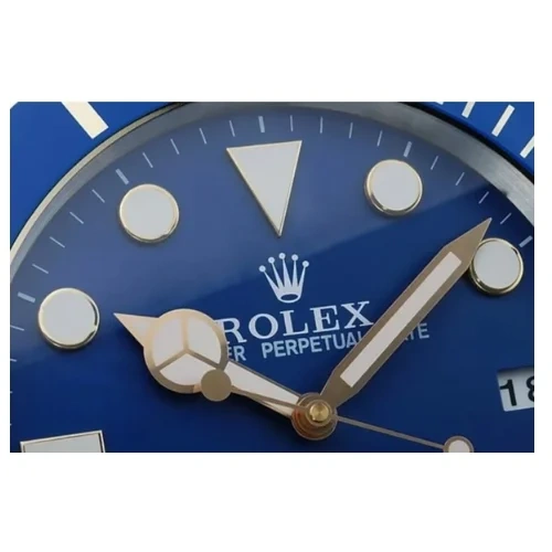 Rolex Submariner Wall Clock | Blue Style Gold frame details