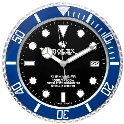 Rolex Submariner Wall Clock | Blue & Black Style front