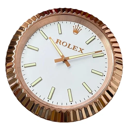 Rolex Presidential Date-Just Wall Clock Rose Gold Style front
