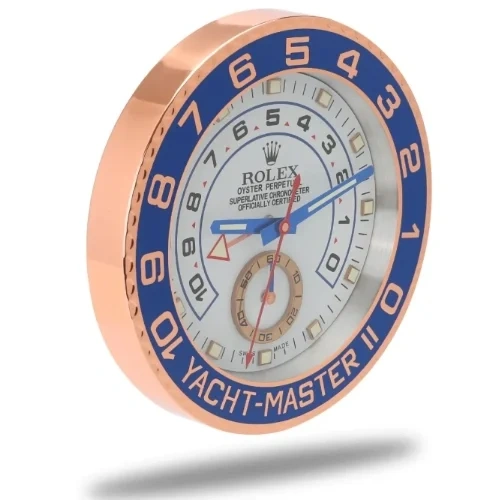 Rolex Yachtmaster II Wall Clock  White & Rose Gold side