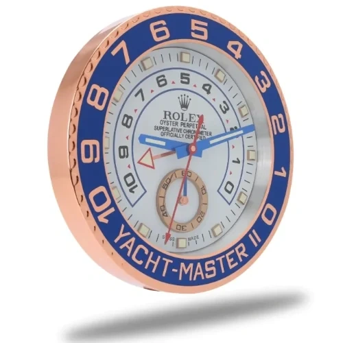 Rolex Yachtmaster II Wall Clock  White & Rose Gold side