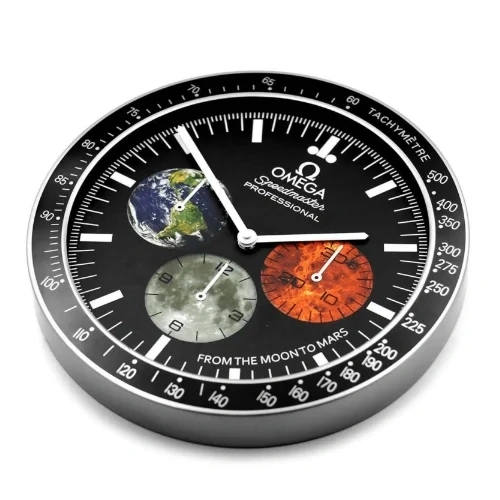 Omega Speedmaster Moonwatch Moon & Mars Wall Clock side