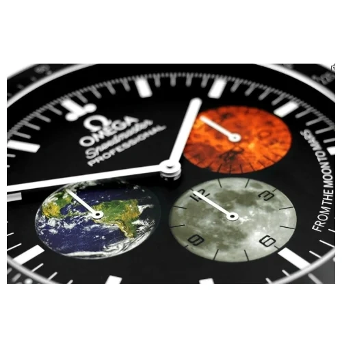 Omega Speedmaster Moonwatch Moon & Mars Wall Clock details