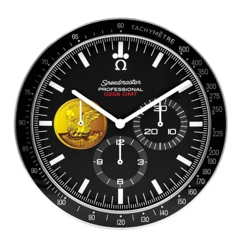 Omega Speedmaster Wall clock | 40th Anniversary Gold front
