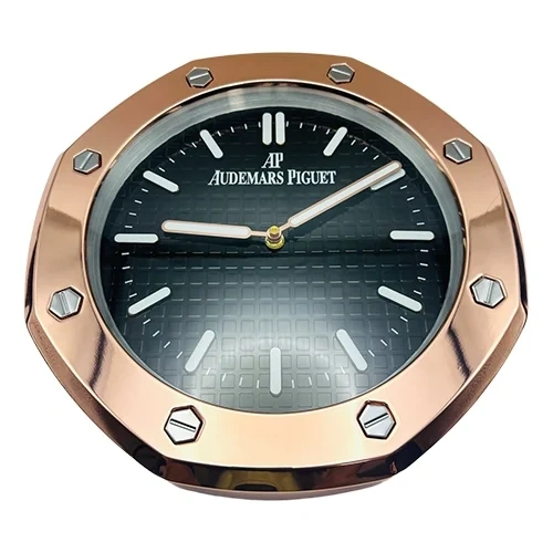 Audemars Piguet Royal Oak Wall Clock  Rose Gold Black Style side