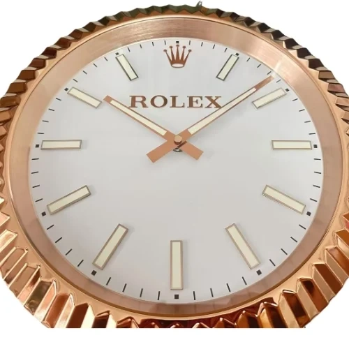 Rolex Presidential Date-Just Wall Clock Rose Gold Style front Details