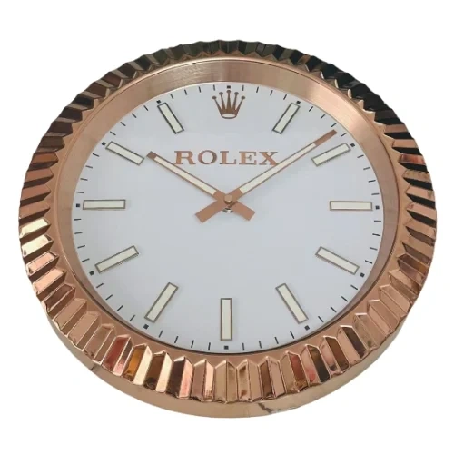Rolex Presidential Date-Just Wall Clock Rose Gold Style Side
