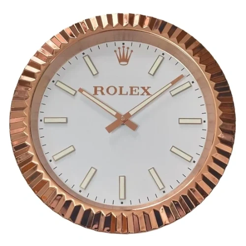 Rolex Presidential Date-Just Wall Clock Rose Gold Style front