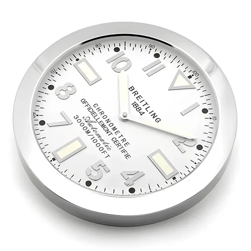 Breitling Wall Clock  Silver And White Style side