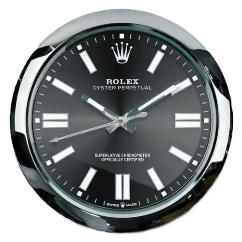 Rolex Oyster Perpetual Wall Clock  Black Dial front
