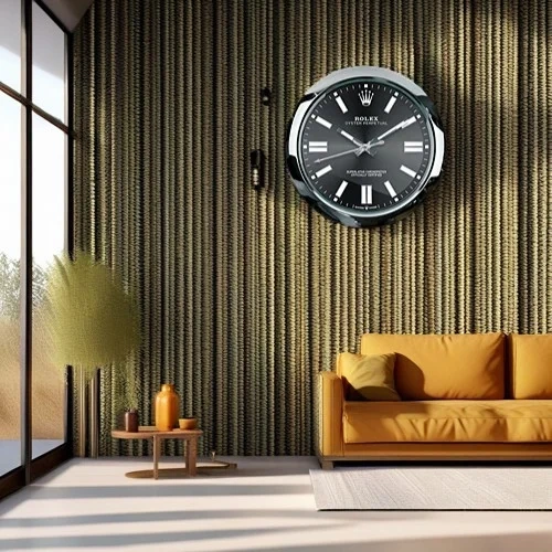Rolex Oyster Perpetual Wall Clock  Black Dial on Wall