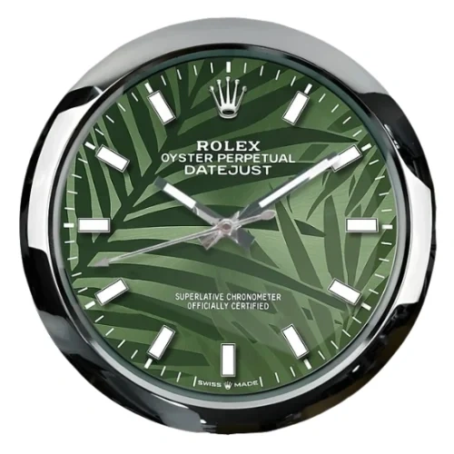 Rolex Oyster Perpetual Wall Clock  Green Palm Style Front