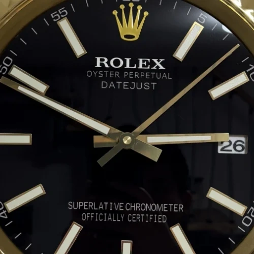Rolex Presidential Date-Just Wall Clock  Gold And Black Details