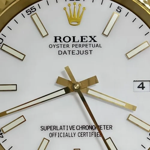 Rolex Presidential Date-Just Wall Clock | Gold And White details