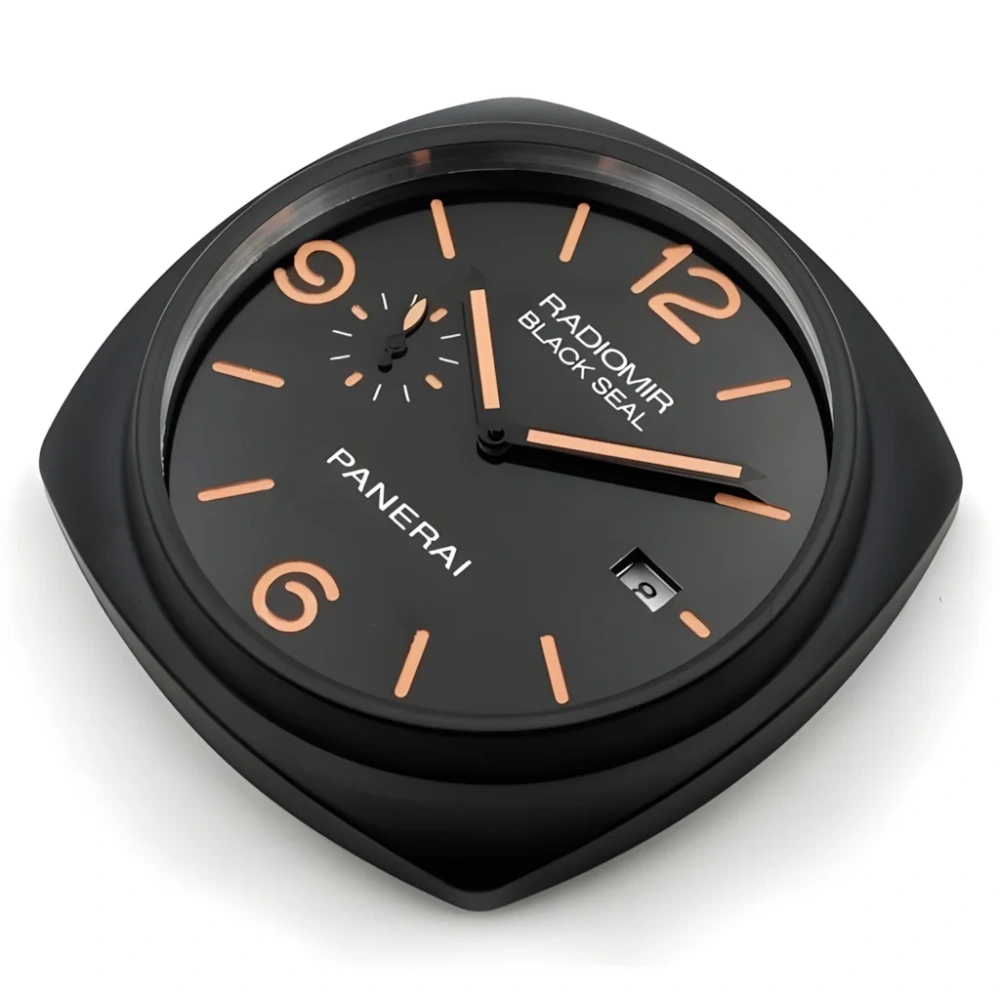 Panerai Radiomir Wall Clock | Black And Orange Side