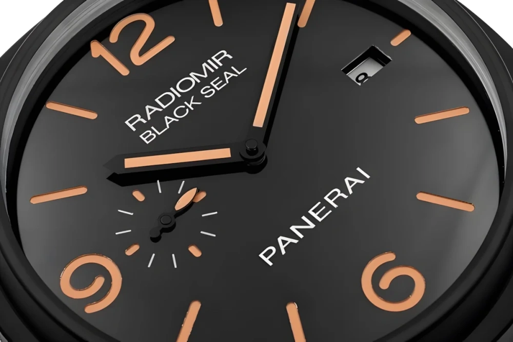 Panerai Radiomir Wall Clock | Black And Orange Side