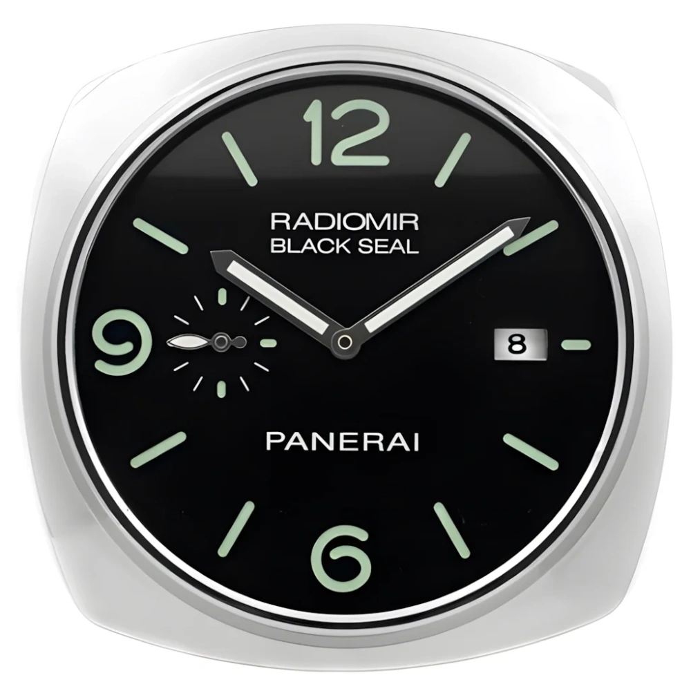 Panerai Radiomir Wall Clock | Silver And Green Front
