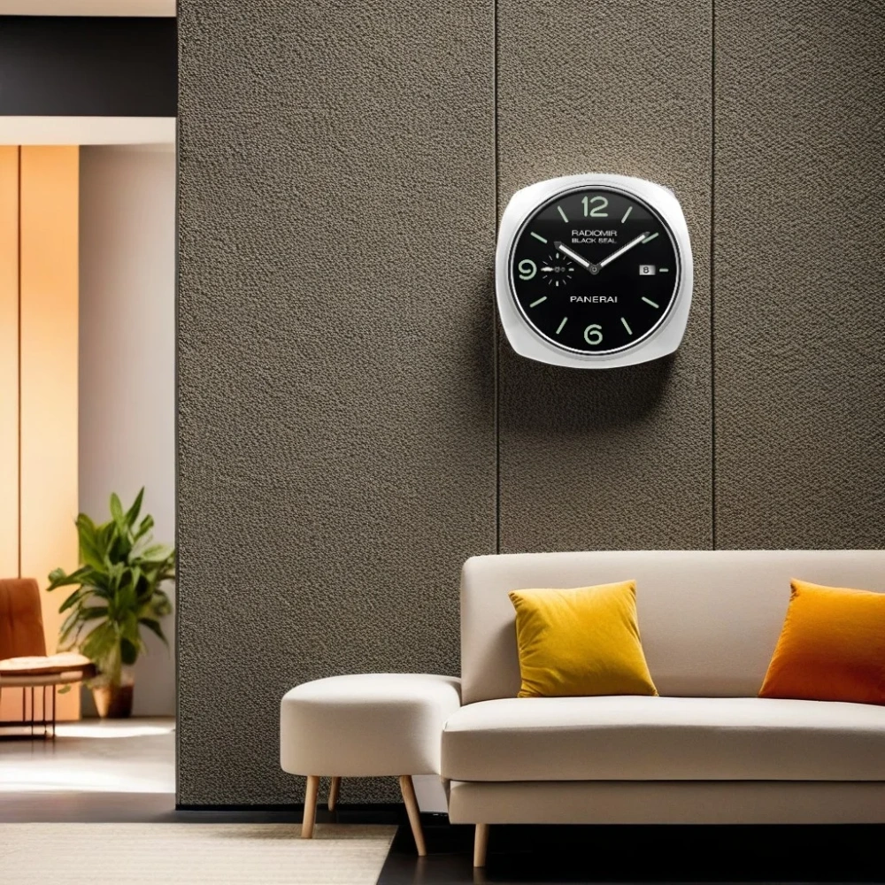 Panerai Radiomir Wall Clock | Silver And Green On Wall