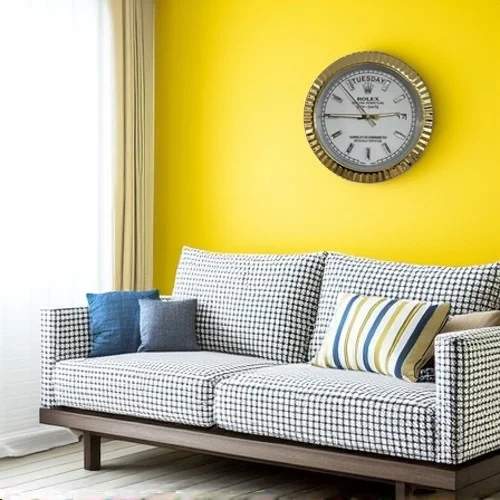 Rolex Date-Just Wall Clock | Crystal Dial Gold And White On Wall