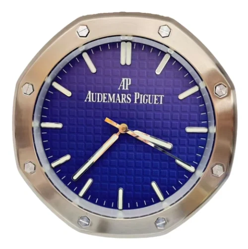 Audemars Piguet Royal Oak Wall Clock  Silver And Blue Front