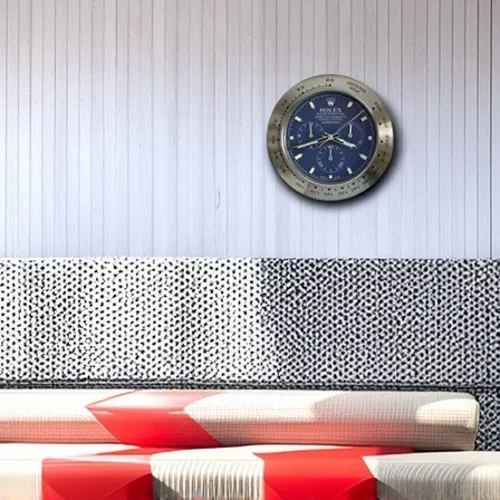 Rolex Daytona Cosmograph Wall Clock | Silver And Blue Style On Wall