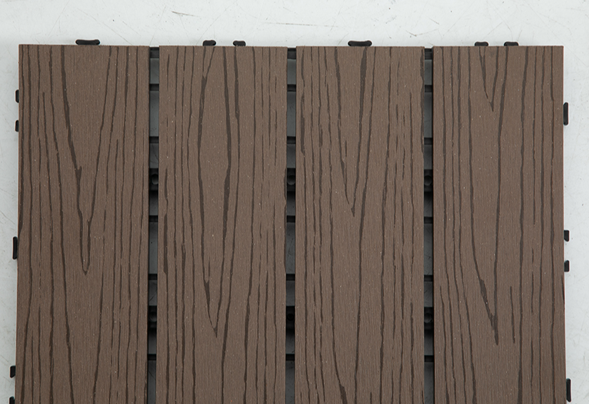 Wood-plastic composite co-extruded small outdoor wood-plastic floor tile wholesale