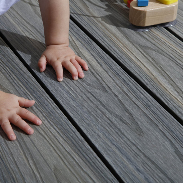 Linyuanwai anti-slip new co-extrusion wpc decking wood texture composite floor