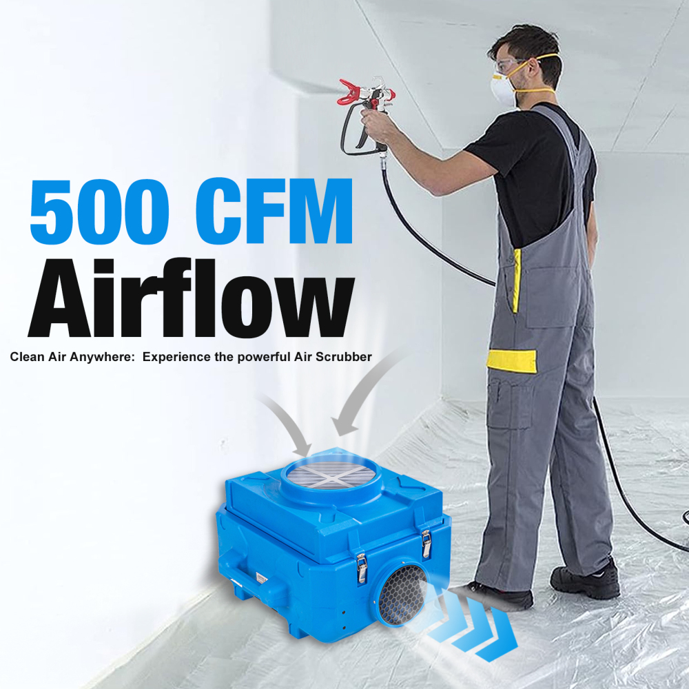 MOUNTO AF500 500 Air Scrubber Hepa Filter for Water Damage Construction Fire Remidiations